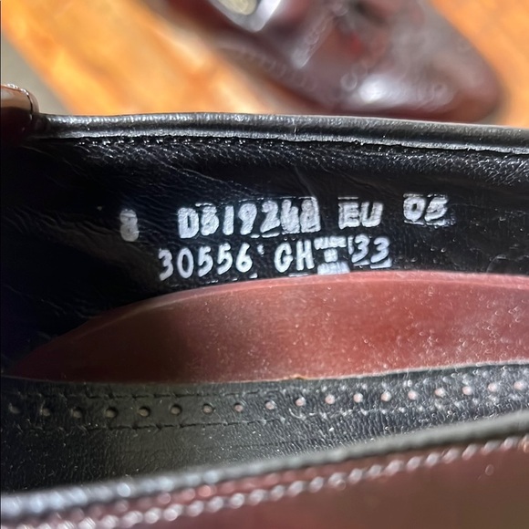 Florsheim Burgundy Leather Loafers with Brogue Detailing, Men’s 8 - Picture 7 of 9